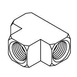 3 Way TubeTee - 3/8 x 24NF