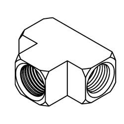3 Way TubeTee -  2  3/8 x 24NF + 1/8 NPT