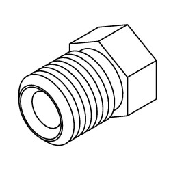 Brake Line Fitting Male  Short 3/8 x 24NF 3/16 Stainless Steel